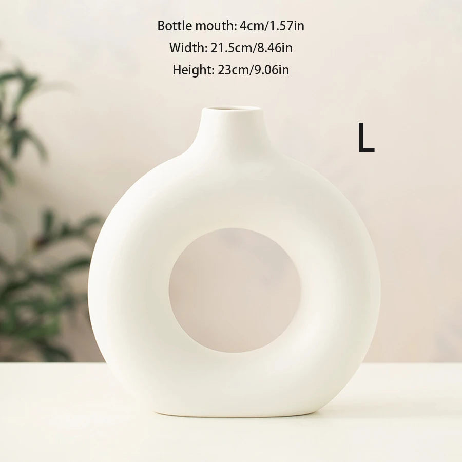 Luxury White Donut Vase