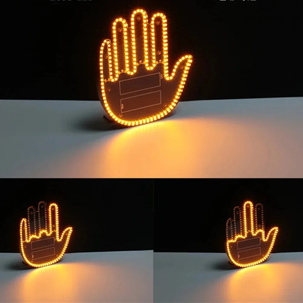 Middle Finger Car LED Palm