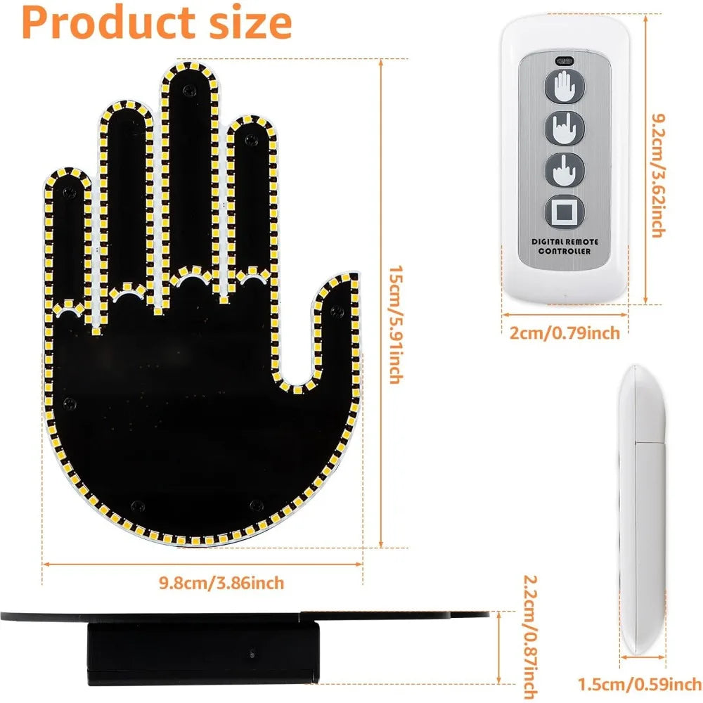 Middle Finger Car LED Palm 