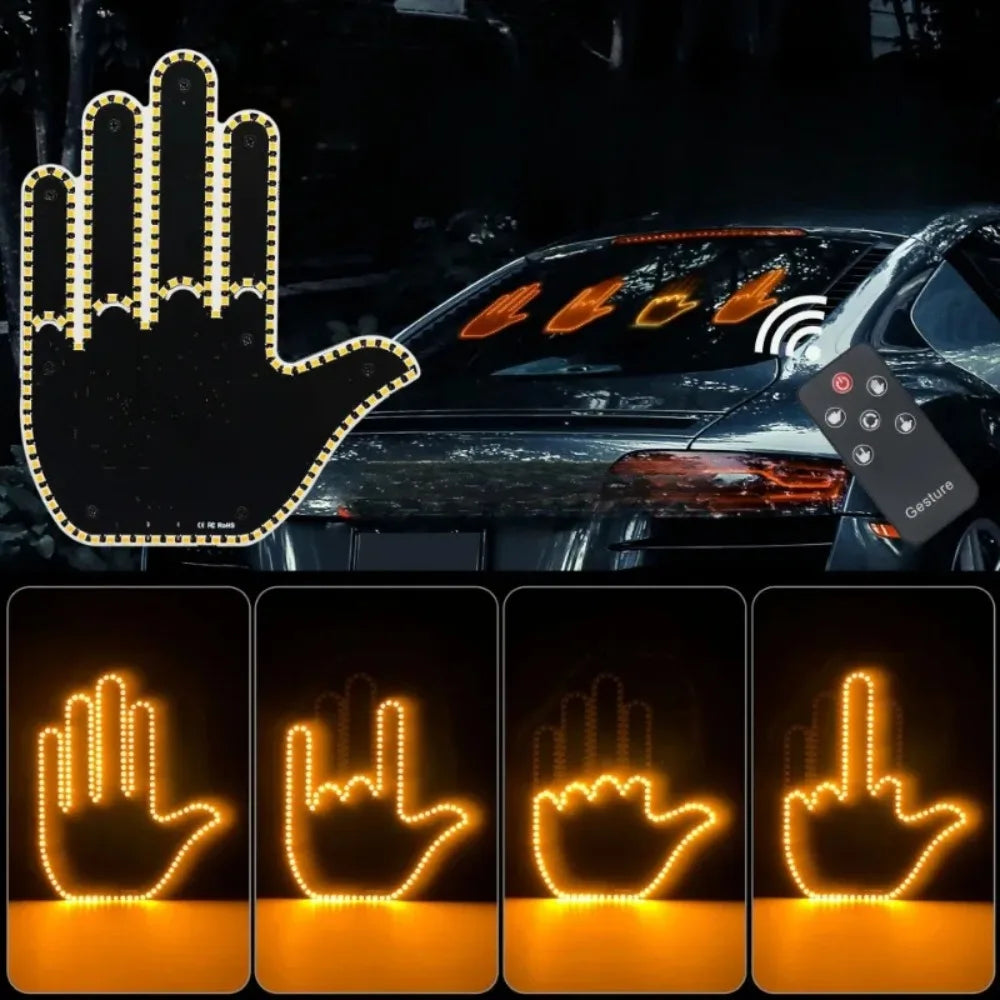 Middle Finger Car LED Palm 