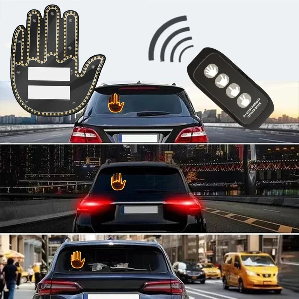 Middle Finger Car LED Palm 