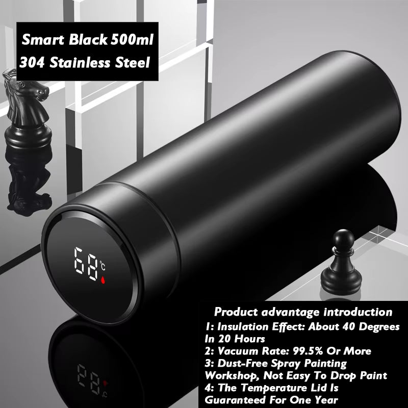 Thermos Cup 304 Stainless Steel Business Gift Tea Water Cup Smart Temperature Display Thermos Cup Water Bottles