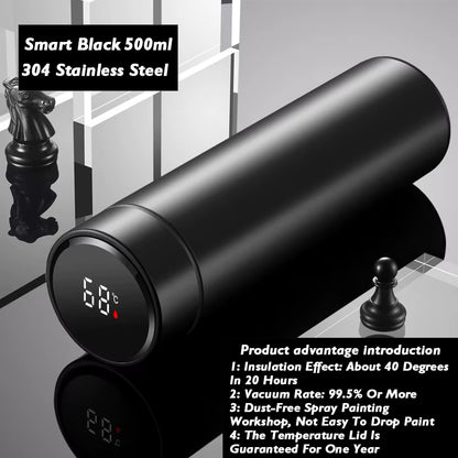 Thermos Cup 304 Stainless Steel Business Gift Tea Water Cup Smart Temperature Display Thermos Cup Water Bottles