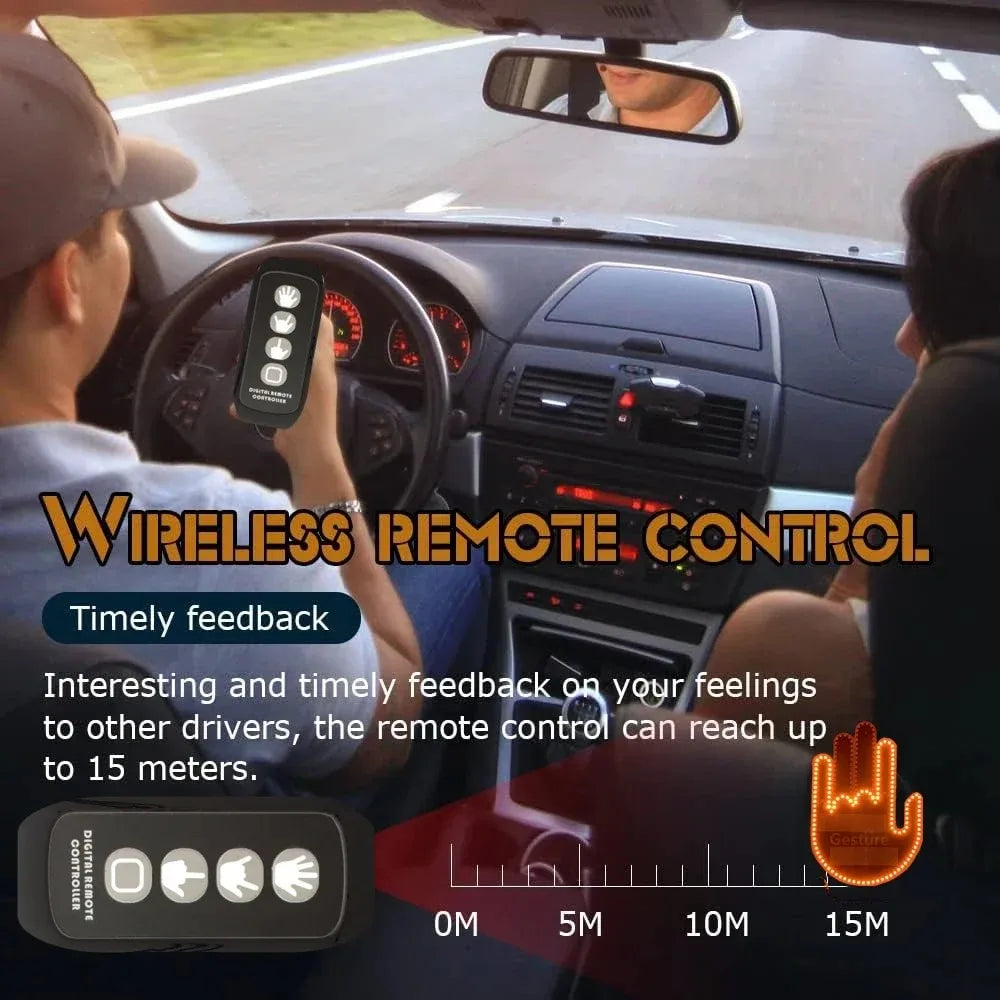 Middle Finger Car LED Palm 