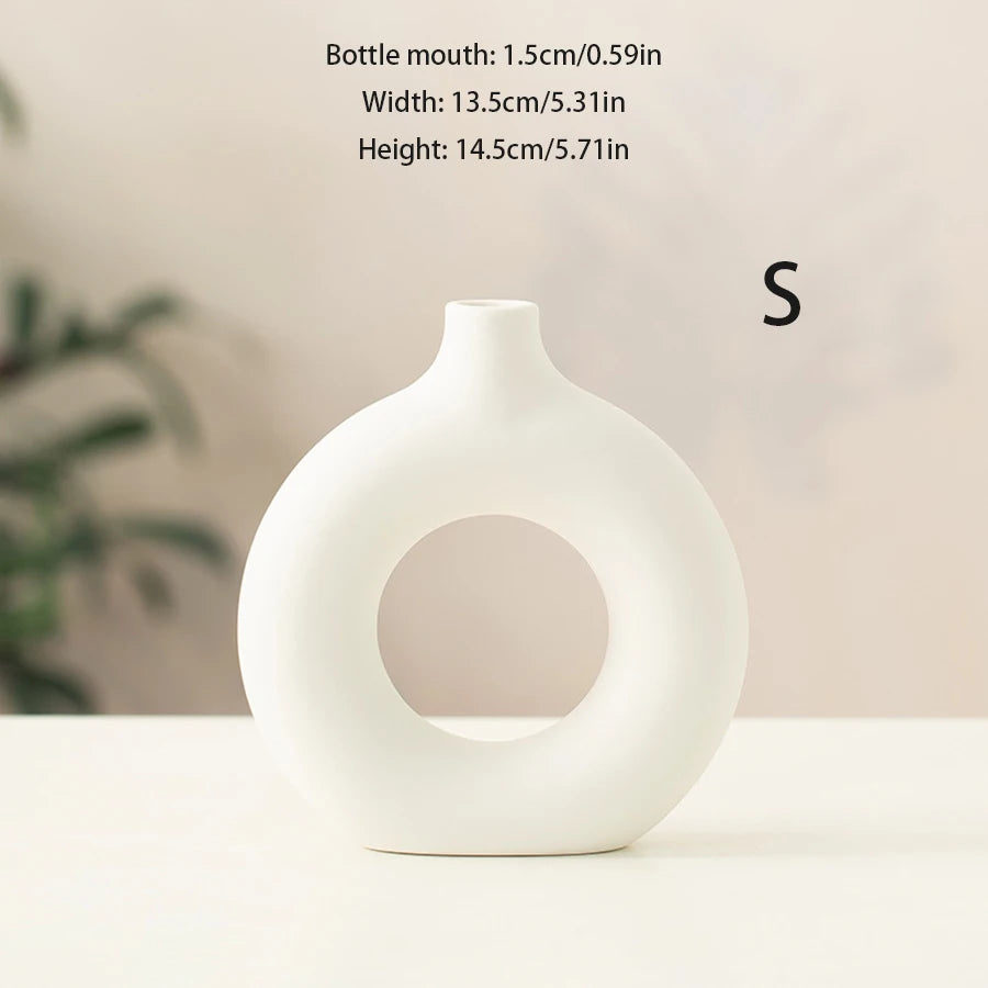 Luxury White Donut Vase
