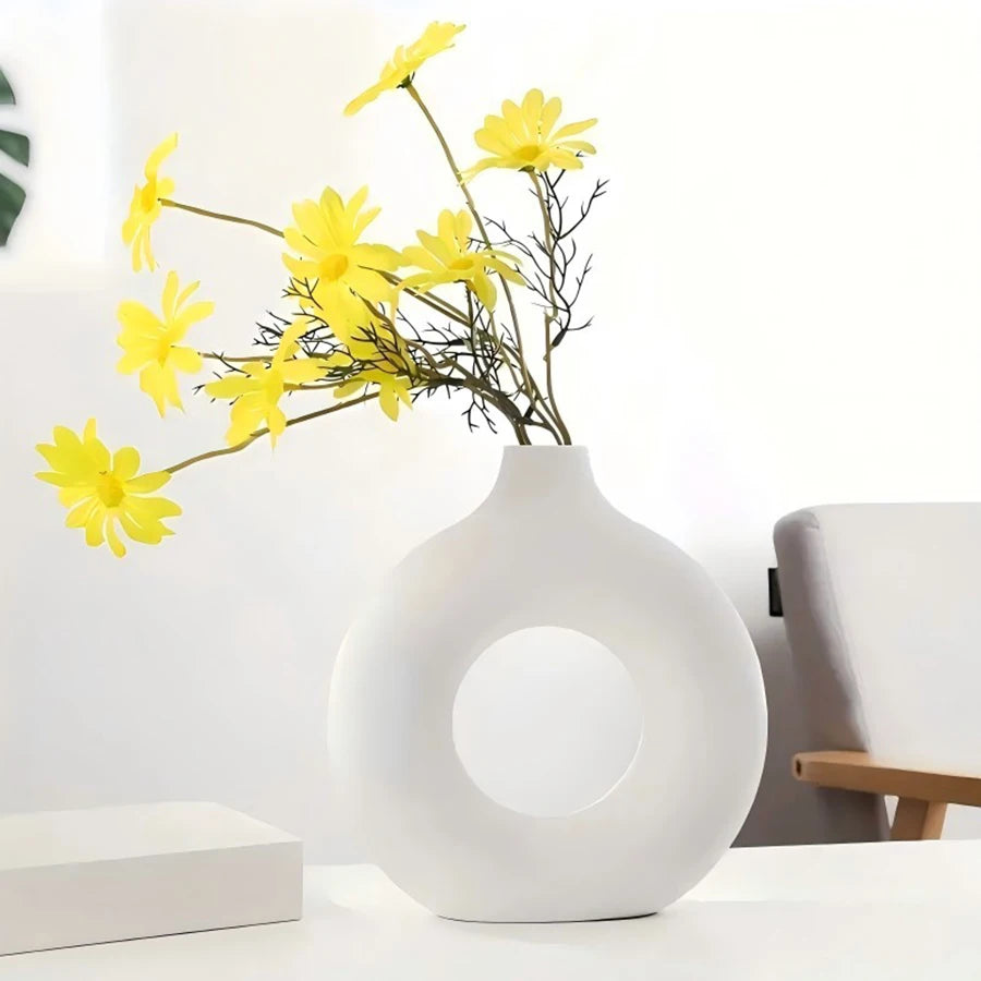Luxury White Donut Vase