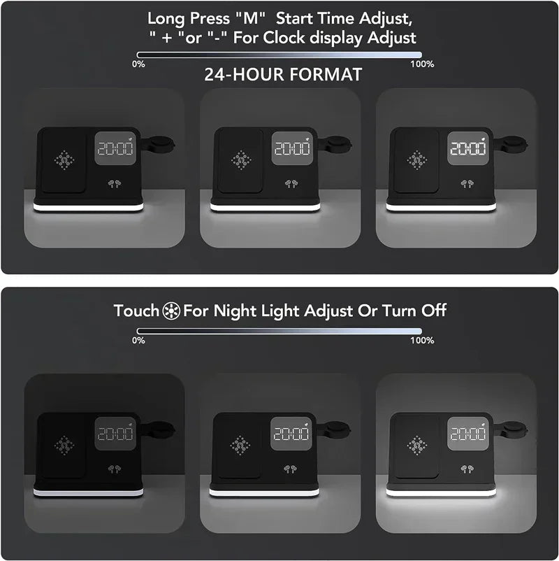 6 in 1 LED Fast Wireless Charger