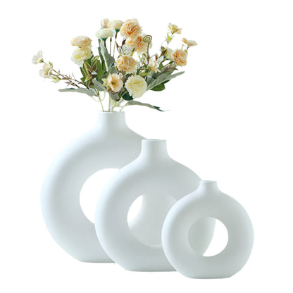 Luxury White Donut Vase