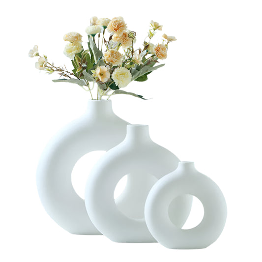 Luxury White Donut Vase