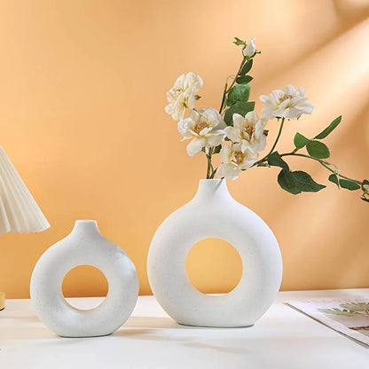 Luxury White Donut Vase