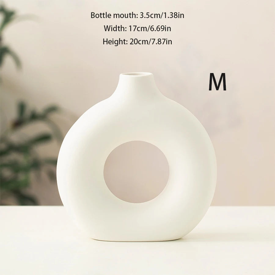Luxury White Donut Vase