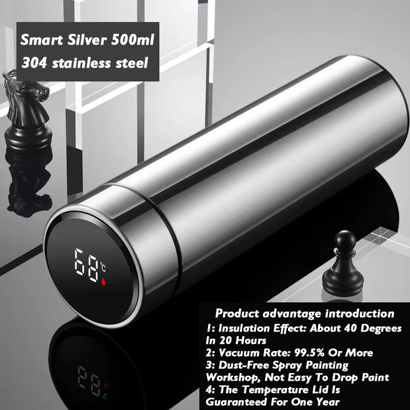 Thermos Cup 304 Stainless Steel Business Gift Tea Water Cup Smart Temperature Display Thermos Cup Water Bottles