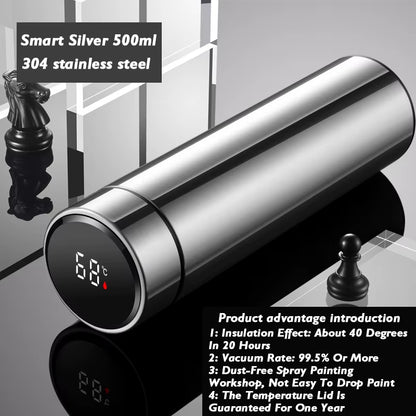 Thermos Cup 304 Stainless Steel Business Gift Tea Water Cup Smart Temperature Display Thermos Cup Water Bottles